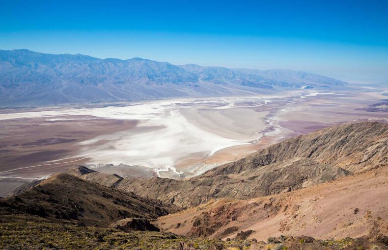 Landscape view of Death Valley National Park during the day as seen from Dantes View (California).