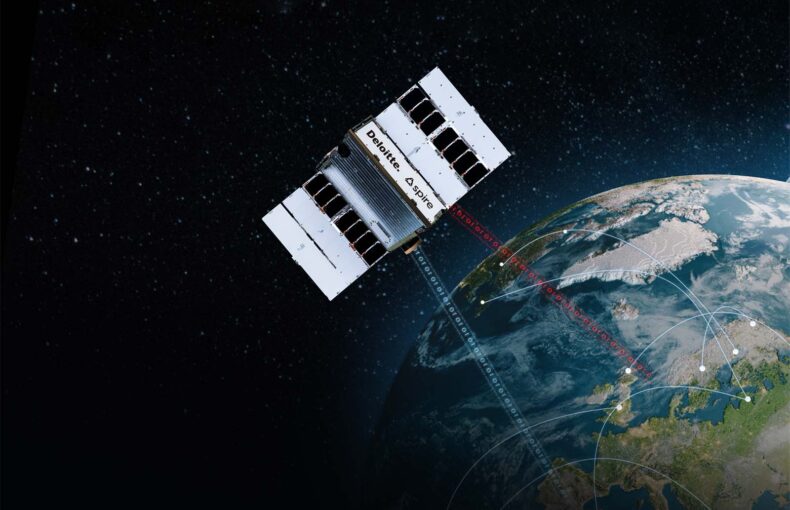 Deloitte satellite illustration in orbit