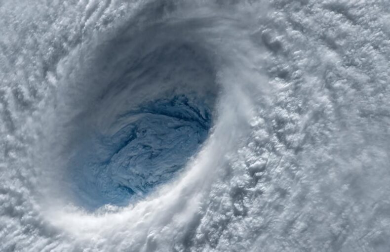 Eye of a hurricane from above