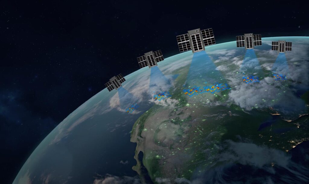 Multiple satellites scanning Earth’s surface for greenhouse gas emissions