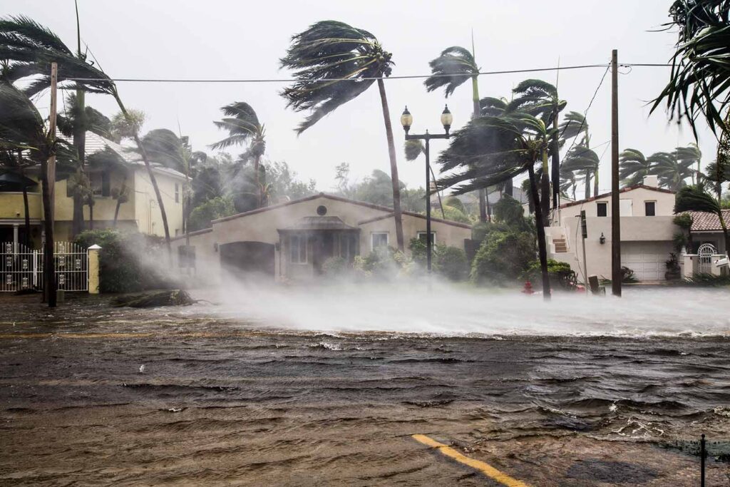 A flooded street after catastrophic Hurricane Irma hit Fort Lauderdale, FL
