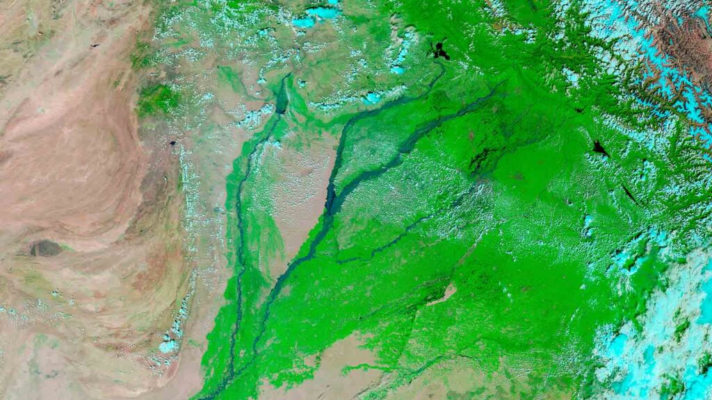 Aerial view of river on Earth