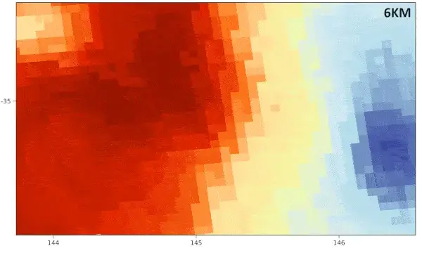 Australi, New South Wales early summer soil moisture maps at 100m, 500m & 6km